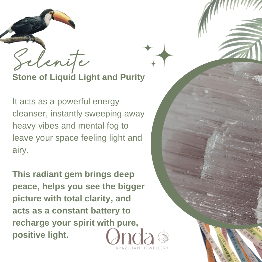 Selenite Heart Studs: Positive Light