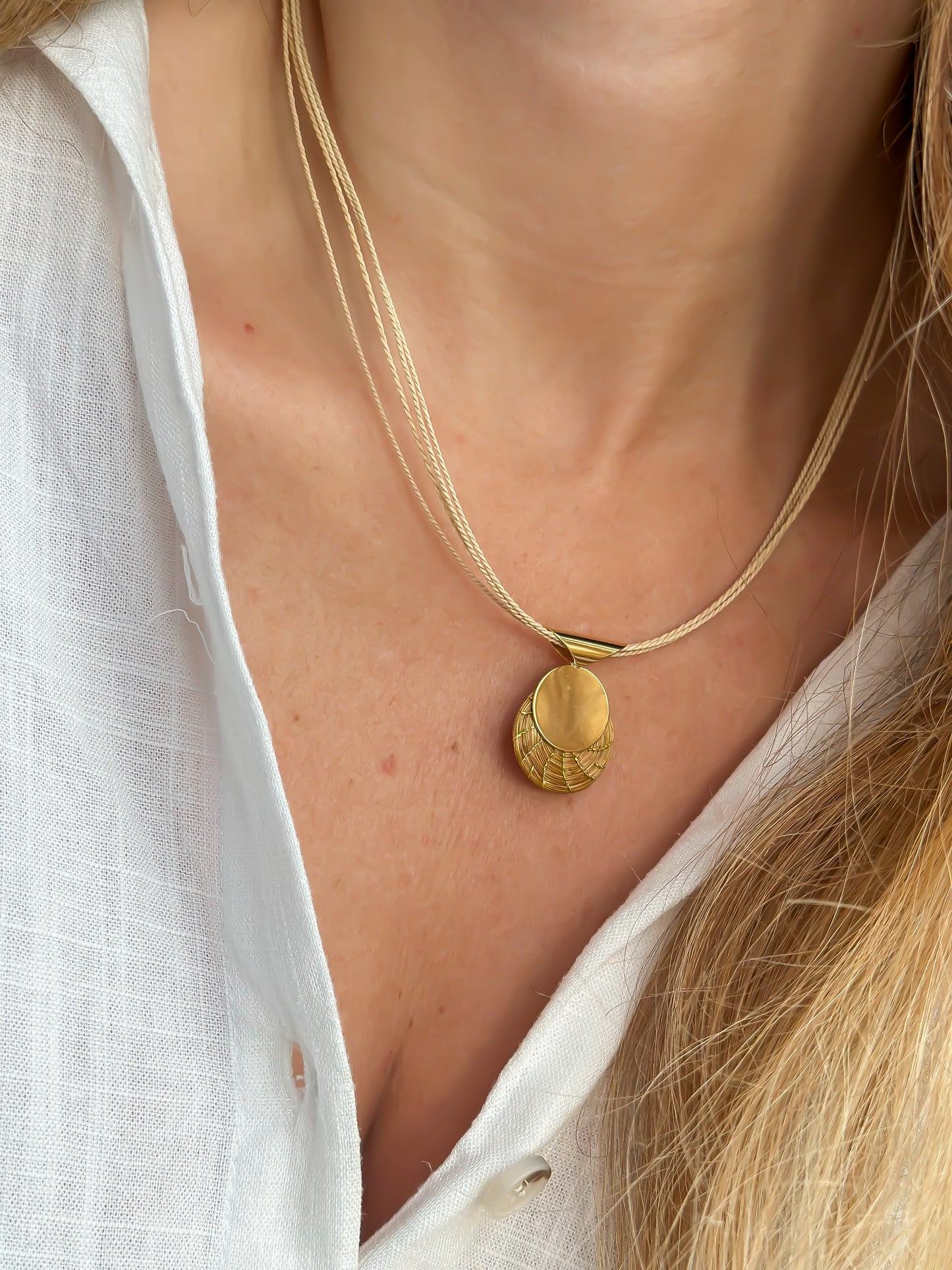 Mandala Golden Grass Necklace