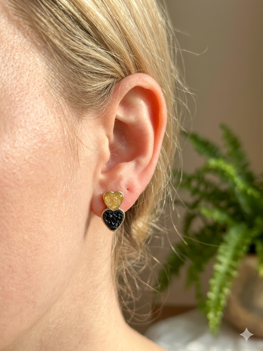 Dual Joy & Protection Heart Earrings