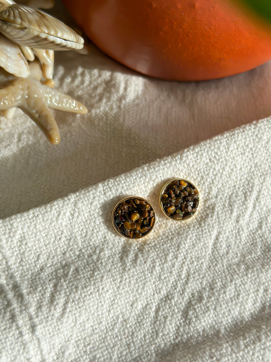 Tiger’s Eye  Studs: Unstoppable Focus