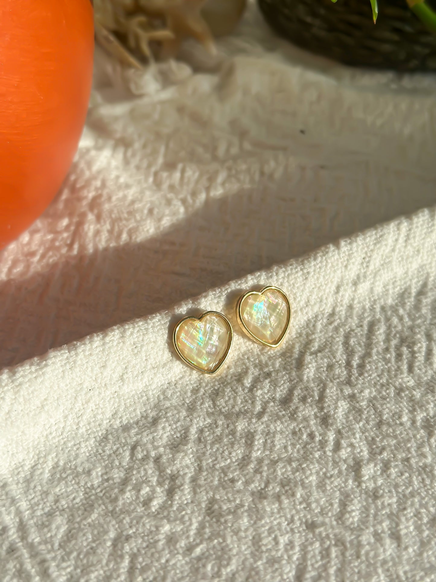 Opal Heart Earrings