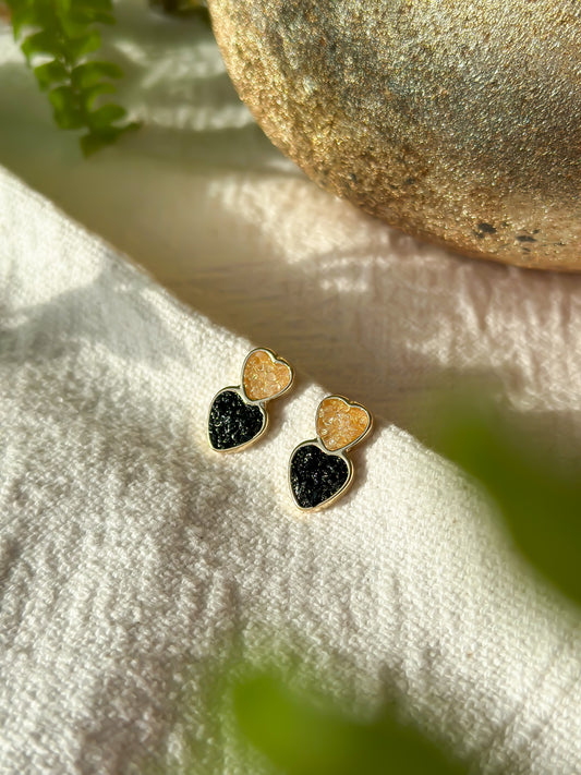Dual Joy & Protection Heart Earrings