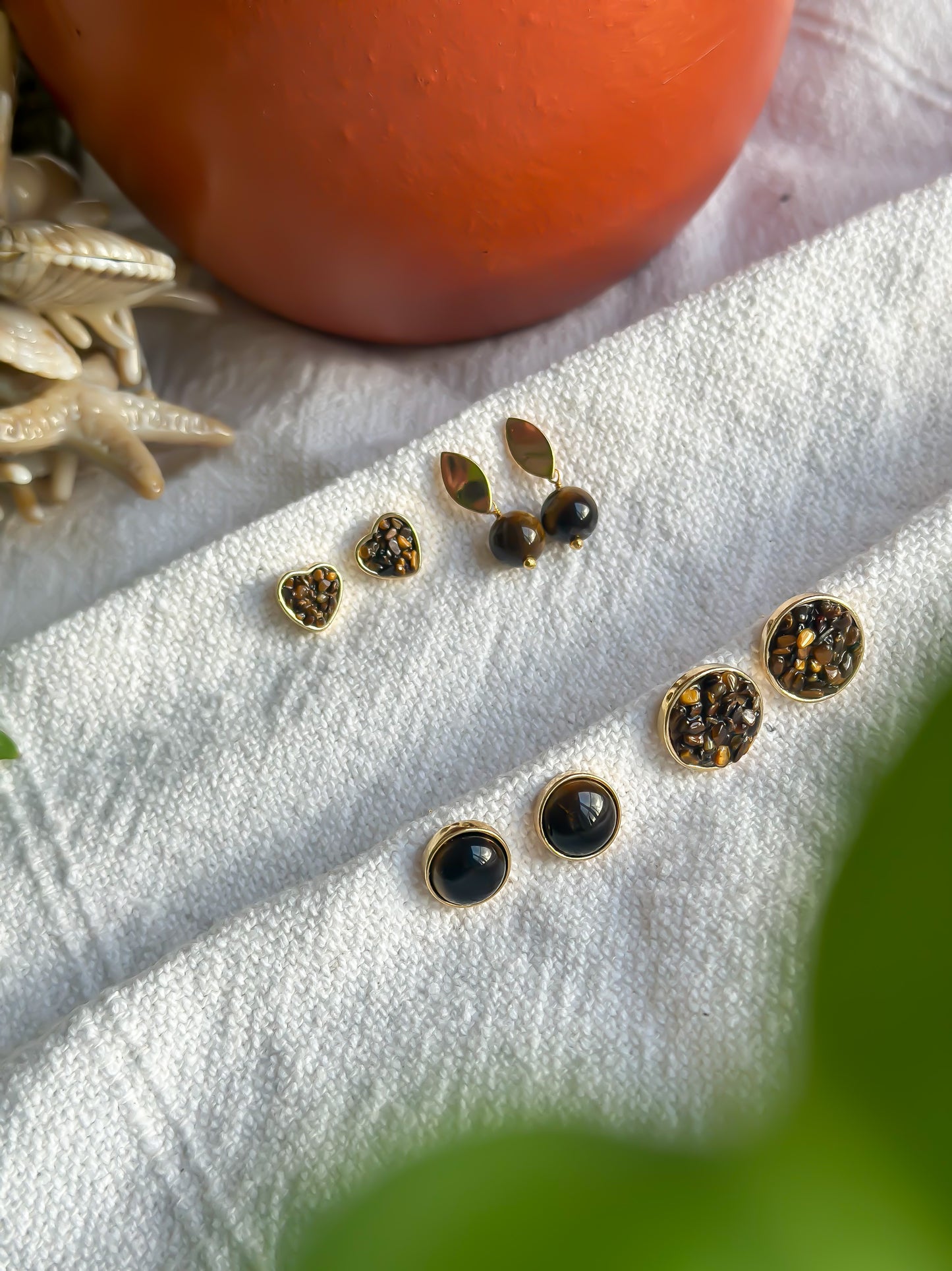 Tiger’s Eye Studs: A Constant Presence