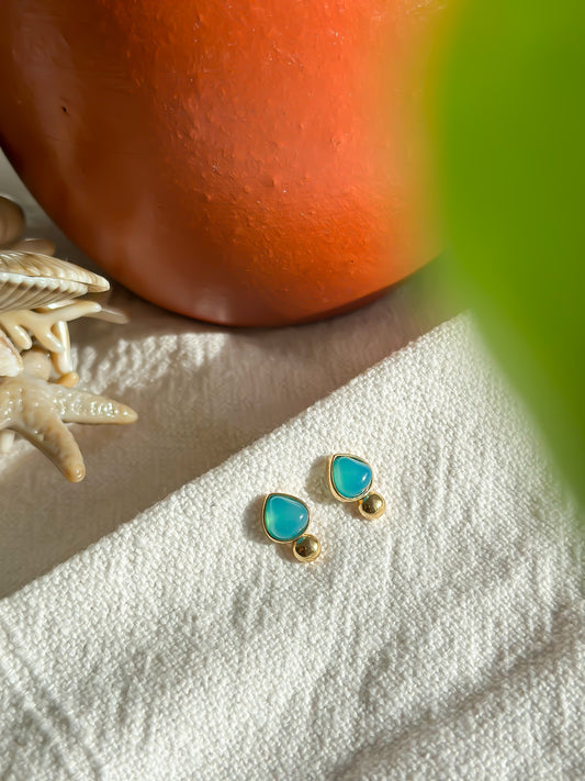 Blue Sky Agate Studs: Serene Mental Clarity