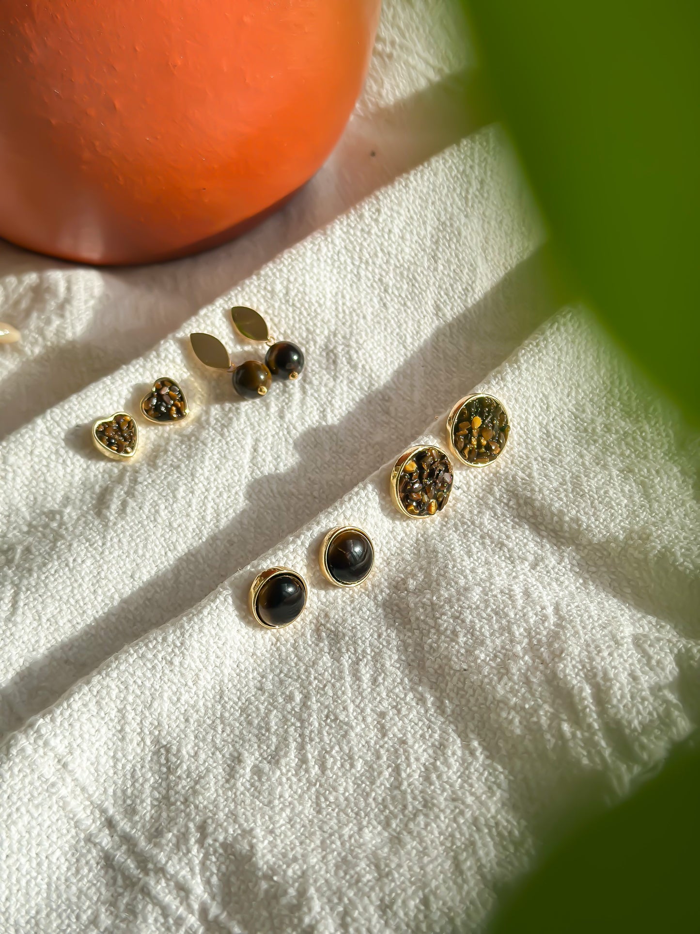 Tiger’s Eye Studs: A Constant Presence