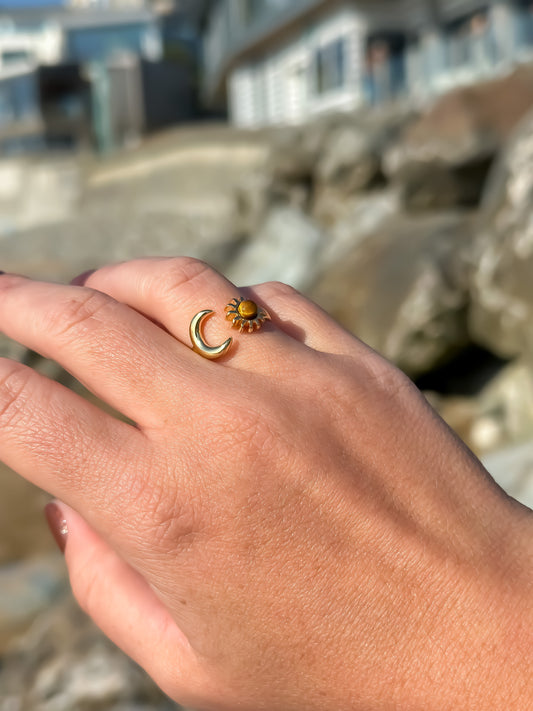 Tiger’s eye Sun & Moon Ring