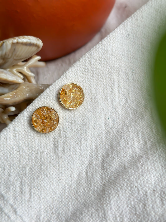 Citrine Studs: Success Stone