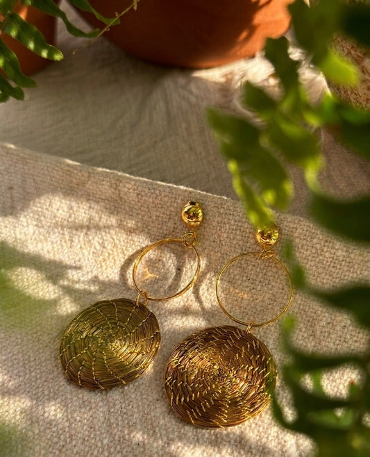 Maxi Golden Grass Earrings