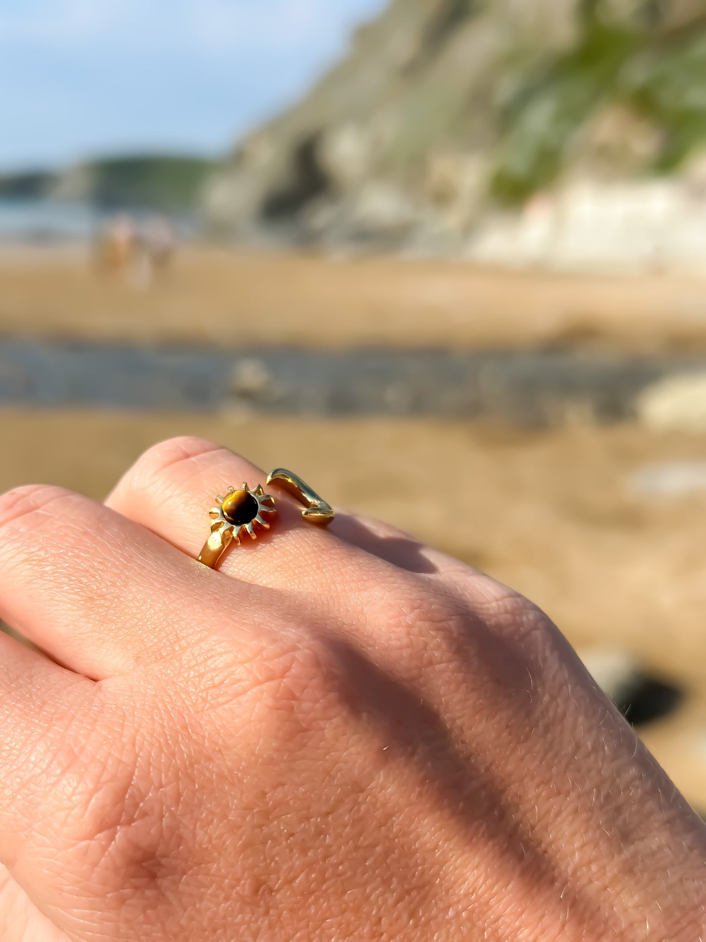 Tiger’s eye Sun & Moon Ring
